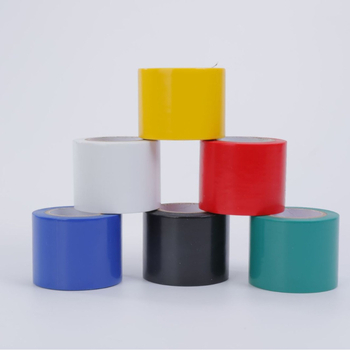 Bandă izolatoare pentru țevi PVC, cu adeziv pe bază de cauciuc, 0,15 mm × 45 mm × 20 m, culori alb, galben, negru, albastru, verde, roșu