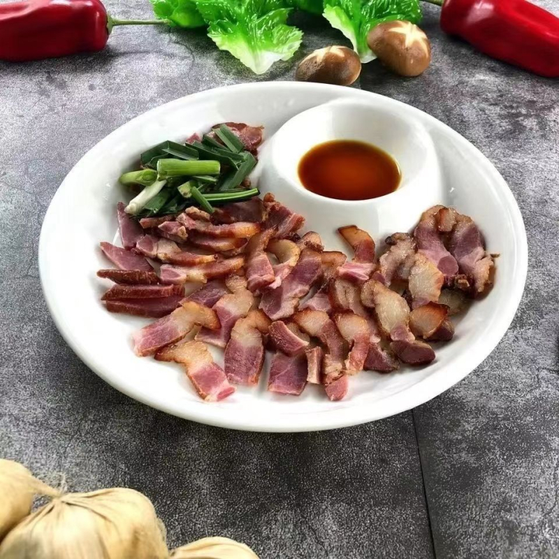 Farfurie dublă pentru gyoza cu recipient pentru oțet și tavă de scurgere