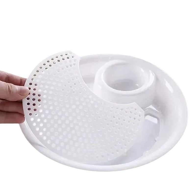 Farfurie dublă pentru gyoza cu recipient pentru oțet și tavă de scurgere