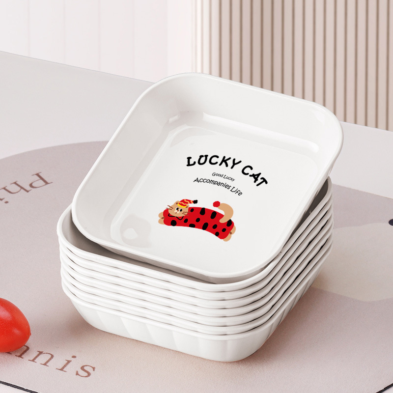 Farfurie rotundă simplă, drăguță, pentru fructe și gustări, din plastic