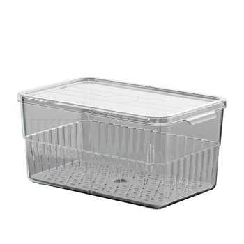 Cutie de depozitare pentru frigider, organizator de bucătărie din plastic, PET de calitate alimentară, sigilată, capacitate mare, transparentă, pentru păstrarea prospețimii