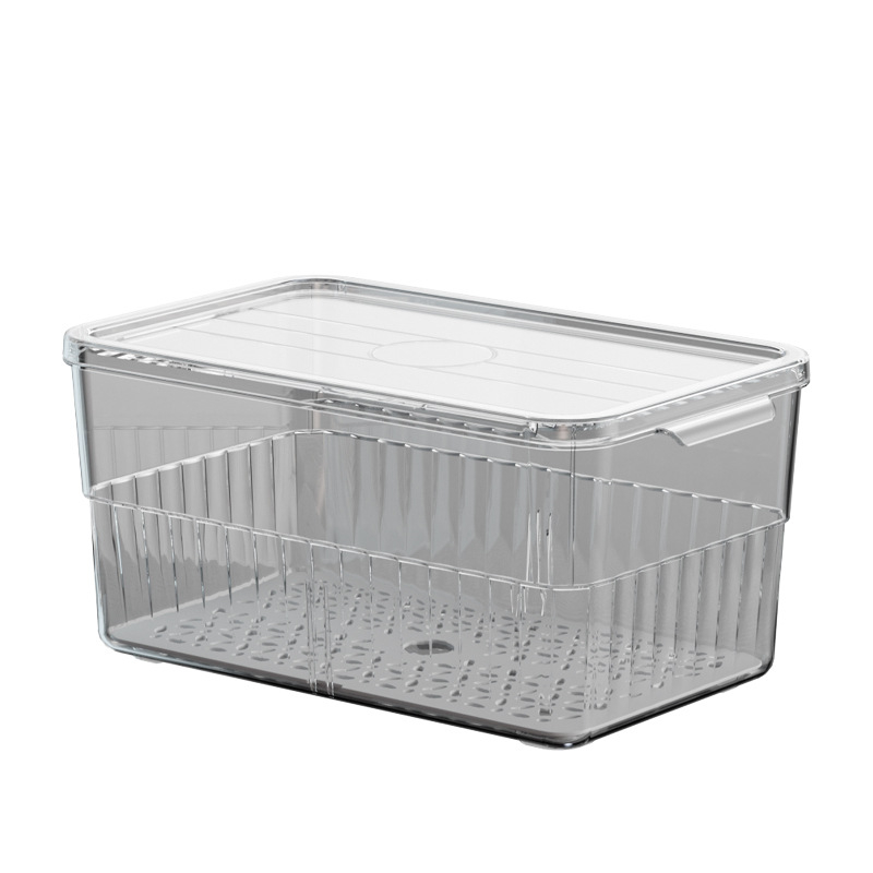 Cutie de depozitare pentru frigider, organizator de bucătărie din plastic, PET de calitate alimentară, sigilată, capacitate mare, transparentă, pentru păstrarea prospețimii