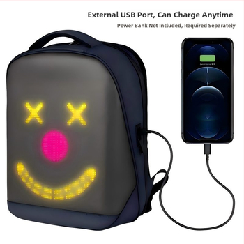 Kawichi ruksak s LED zaslonom, vodootporan, kapacitet do 20 L, za 14-inčni laptop, gradski stil, unisex