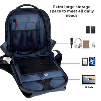 Kawichi ruksak s LED zaslonom, vodootporan, kapacitet do 20 L, za 14-inčni laptop, gradski stil, unisex