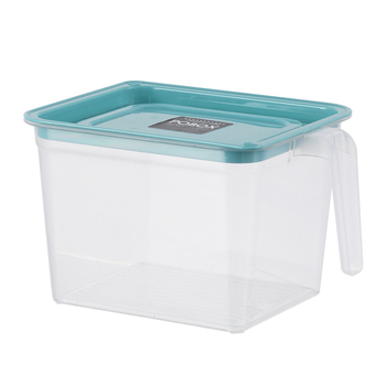 Transparent container pentru frigider cu capac și mâner; etanș, pentru cereale și orez; păstrează prospețimea și previne transferul de mirosuri
