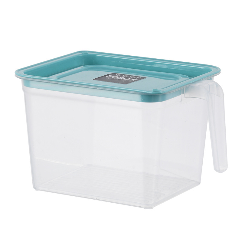Transparent container pentru frigider cu capac și mâner; etanș, pentru cereale și orez; păstrează prospețimea și previne transferul de mirosuri