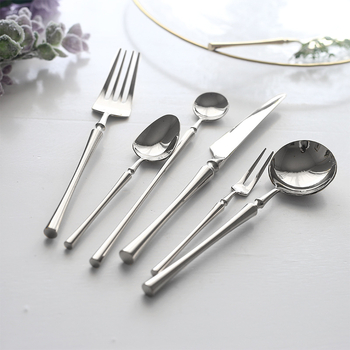 Set tacâmuri din oțel inoxidabil 304, fără logo, cuțit, furculiță și lingură forjate, stil occidental