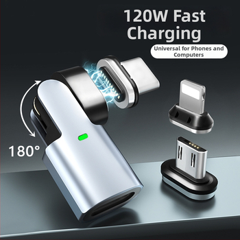 120W otočný rýchlonabíjací magnetický adaptér pre notebooky, telefóny, počítače a iPad