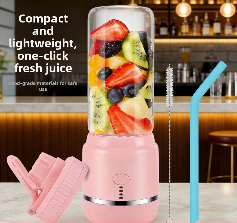 Prenosný nabíjateľný odšťavovač na ovocie a zeleninu pre domácnosť, kompaktný blender s kapacitou do 400 ml