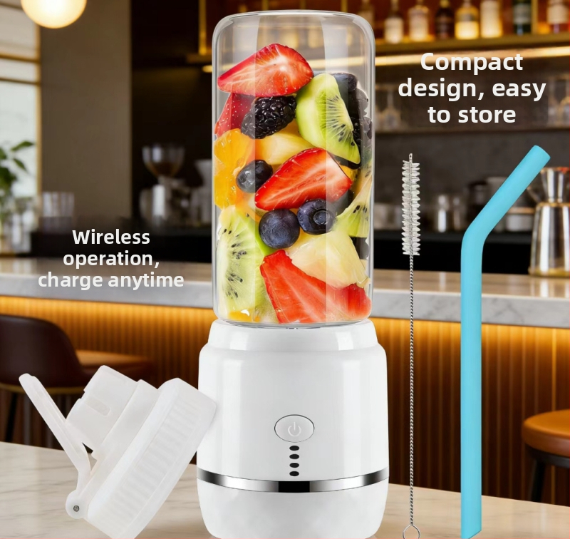 Prenosný nabíjateľný odšťavovač na ovocie a zeleninu pre domácnosť, kompaktný blender s kapacitou do 400 ml