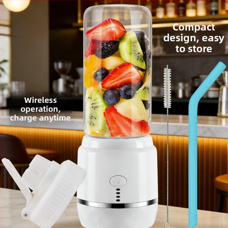 Prenosný nabíjateľný odšťavovač na ovocie a zeleninu pre domácnosť, kompaktný blender s kapacitou do 400 ml