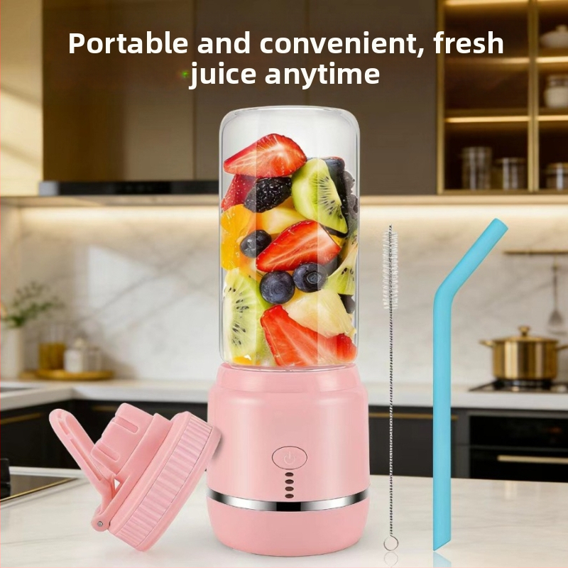 Prenosný nabíjateľný odšťavovač na ovocie a zeleninu pre domácnosť, kompaktný blender s kapacitou do 400 ml