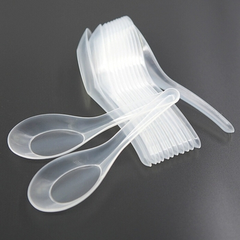 Lingură de unică folosință din plastic, transparentă, pentru takeaway și picnic în aer liber