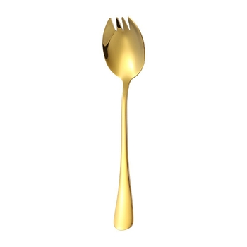 1010 Furculiță pentru salată din oțel inoxidabil, mâner lung, design îngroșat, pentru fructe și deserturi; potrivită pentru casă, hotel și restaurant