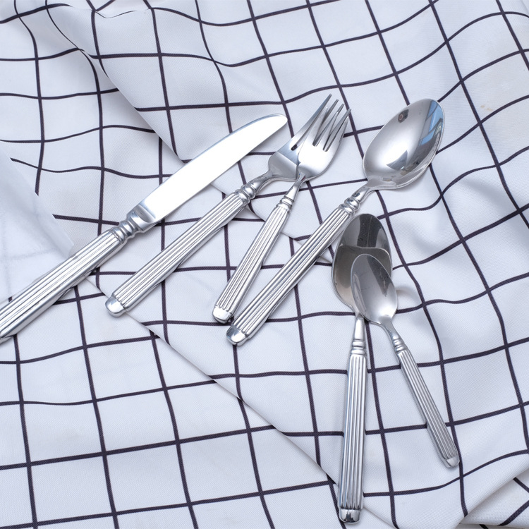 Set tacâmuri din oțel inoxidabil 430 – portabil, tacâmuri vestice pentru steak și salată