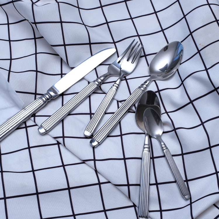 Set tacâmuri din oțel inoxidabil 430 – portabil, tacâmuri vestice pentru steak și salată