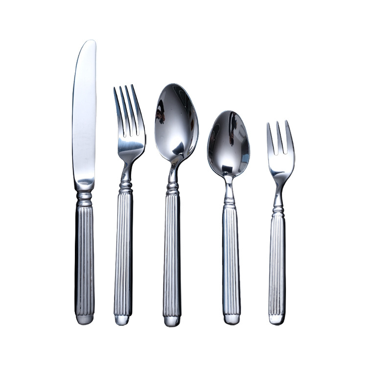 Set tacâmuri din oțel inoxidabil 430 – portabil, tacâmuri vestice pentru steak și salată