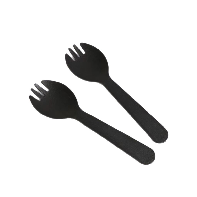 Set de tacâmuri din plastic, de unică folosință, cu farfurii de hârtie – furculițe și linguri pentru prăjituri și petreceri