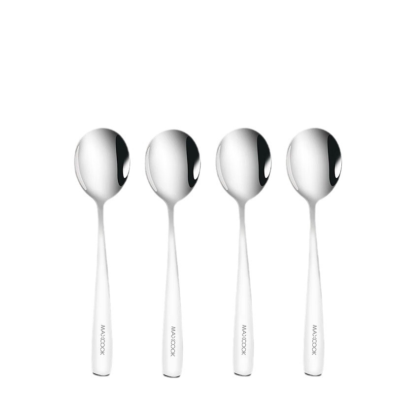 Set de 4 linguri din oțel inoxidabil 304, groase, cu bază rotundă