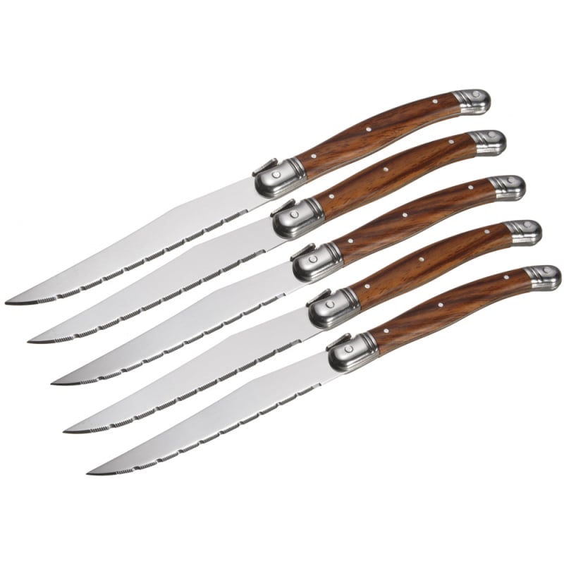 Cuțit de steak cu mâner din plastic cu model din lemn, set de masă stil occidental, oțel inoxidabil 430