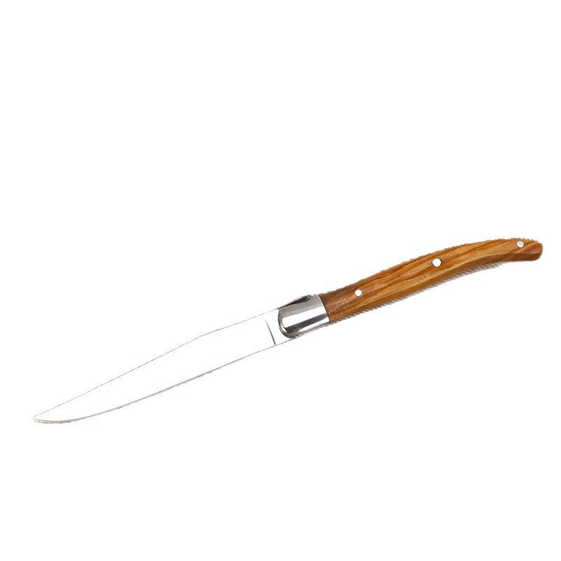 Cuțit din oțel inoxidabil cu motiv de albină, mâner din lemn de măslin, cuțit de steak în stil european