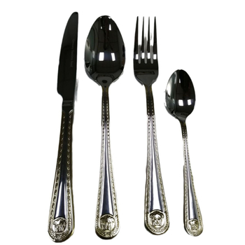 Set de tacâmuri occidentale din oțel inoxidabil, 84 de piese, cuțite, furci și linguri, pentru hoteluri