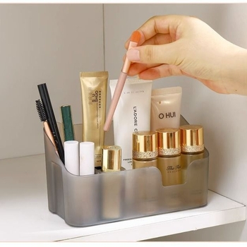 Casetă de depozitare pentru cosmetice cu oglindă — organizator de birou simplu pentru îngrijire a pielii și parfumuri