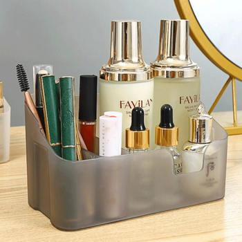 Casetă de depozitare pentru cosmetice cu oglindă — organizator de birou simplu pentru îngrijire a pielii și parfumuri