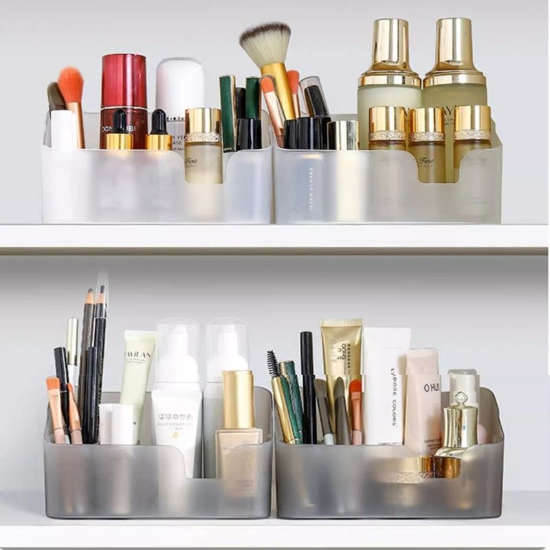 Casetă de depozitare pentru cosmetice cu oglindă — organizator de birou simplu pentru îngrijire a pielii și parfumuri