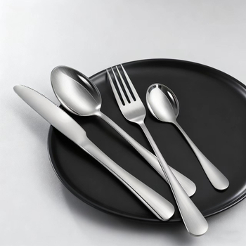 Set de tacâmuri occidentale din oțel inoxidabil gros: cuțit pentru steak, cuțit de masă, furculiță, lingură și linguriță