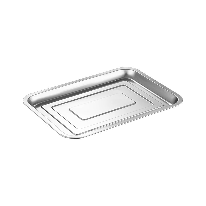 Tácka z nehrdzavejúcej ocele pre catering, obdĺžniková alebo štvorcová, 27 cm, na grilovanie rýb