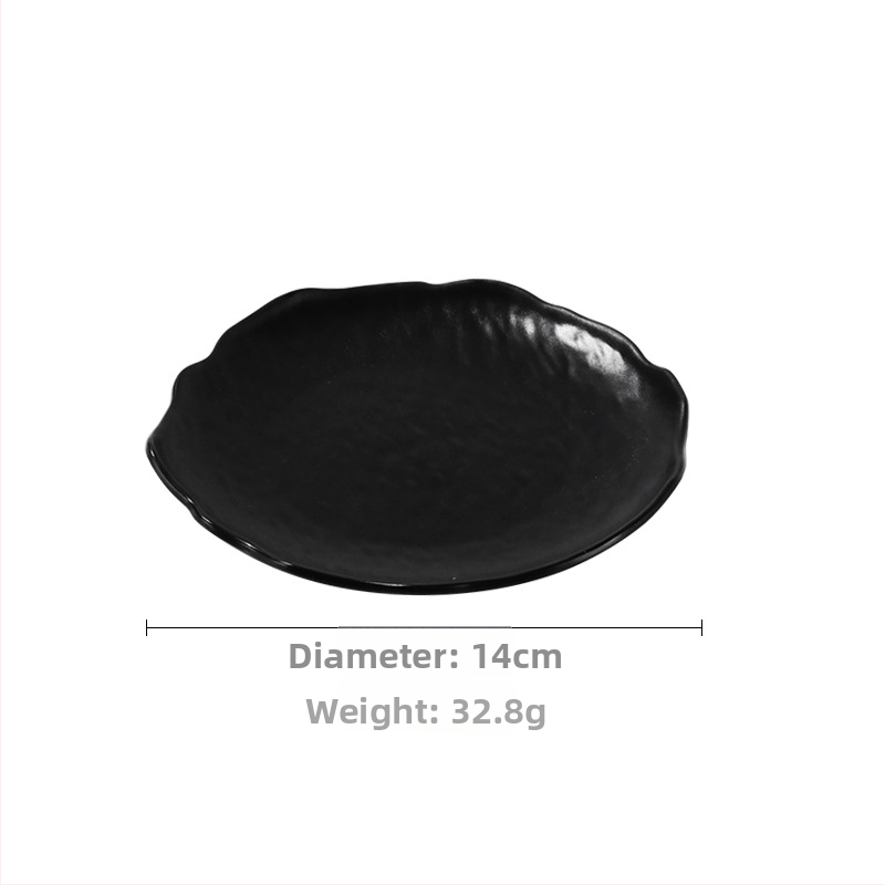 Desertný tanier s nepravidelným tvarom kamenného vzhľadu, plastový, skandinávsky štýl, priemer 14–15.9 cm