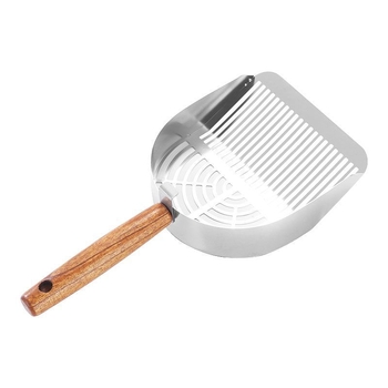 Lopatica za mačji pijesak od nehrđajućeg čelika, s finim otvorima, velike veličine, pogodna za tofu pijesak i miješani pijesak.