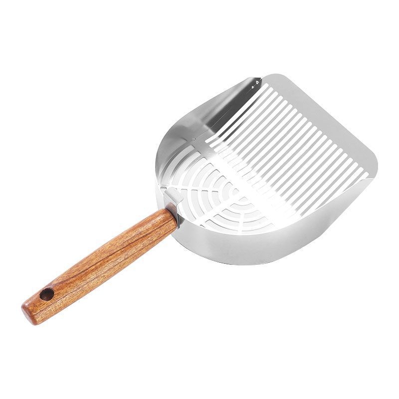 Lopatica za mačji pijesak od nehrđajućeg čelika, s finim otvorima, velike veličine, pogodna za tofu pijesak i miješani pijesak.