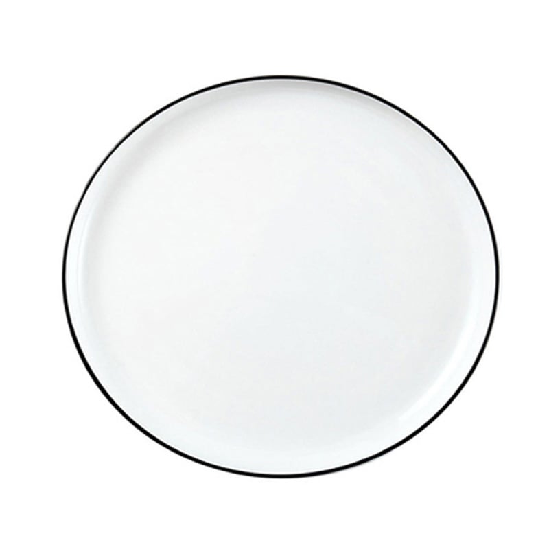 Okrúhly porcelánový tanier v nordickom minimalistickom štýle – pre západné jedlá, pizzu a steak