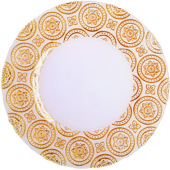 Kruhový sklenený tanier s pozláteným okrajom, západný štýl – prémiový tanier na steak a ovocný šalát, priemer 10–18 cm