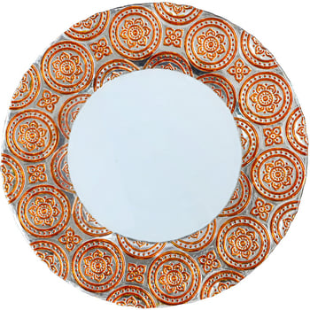 Kruhový sklenený tanier s pozláteným okrajom, západný štýl – prémiový tanier na steak a ovocný šalát, priemer 10–18 cm