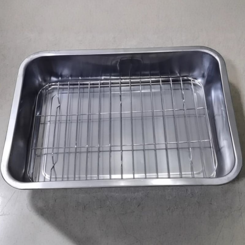 Štvorec z nehrdzavejúcej ocele na grilovanie rýb a BBQ, odkvapkávacia a filtrujúca miska na olej, vhodná pre stánkové prevádzky