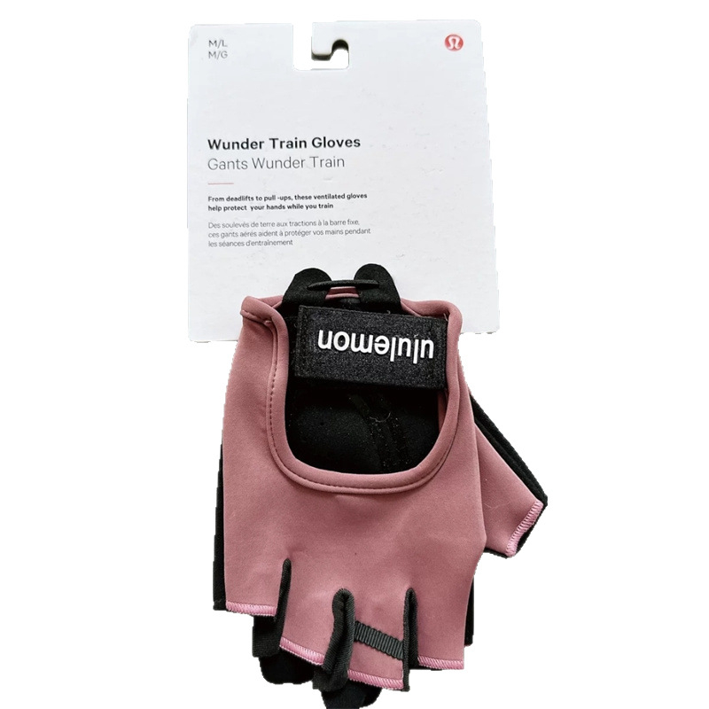 Lulu joga rukavice, unisex, s pola prsta, protuklizne, otporne na habanje, prozračne najlonske za jogu, fitness i vožnju biciklom
