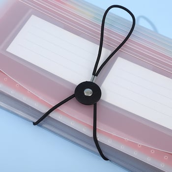 B6 organizér na účtenky, 24 priehradky, dúhové vnútorné stránky, priehľadný viacpriehradový akordeónový priečinok s triediacimi štítkami