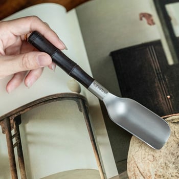 Prémiový titánový čajový klip a lyžička s ebónovým drevom pre domáce kung fu čajové ceremónie – klip na šálku a pinzeta