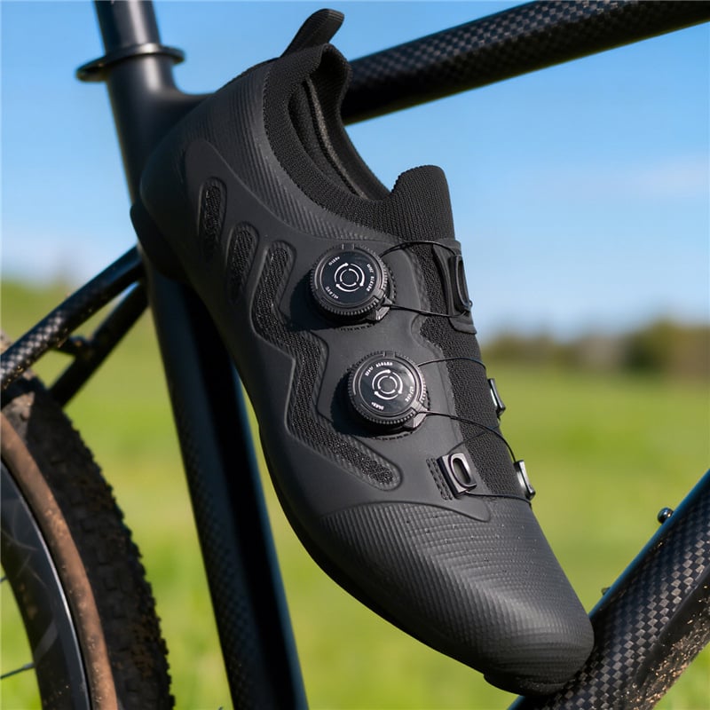 Prozračne cipele za biciklizam za cestu, planinu i unutarnju upotrebu, model D-002, kompatibilne s clipless pedalama, sustav samozaključavanja.