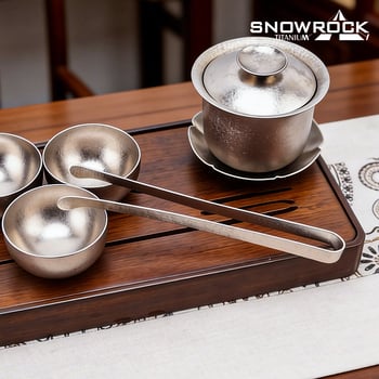 Snow Rock čisto titanový Ice Flower klips, čajový set a šálka, doplnky čajovej ceremónie na každodenné použitie