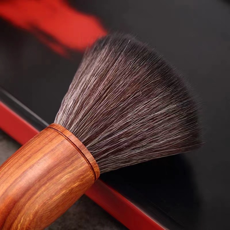 Set doplnkov na čaj z ebenovaného dreva: kefka na čajník, kefka na čajovú podložku, drevená škrabka na čaj, čajová kefka, pero na čaj, kefka na kávu, súprava nástrojov
