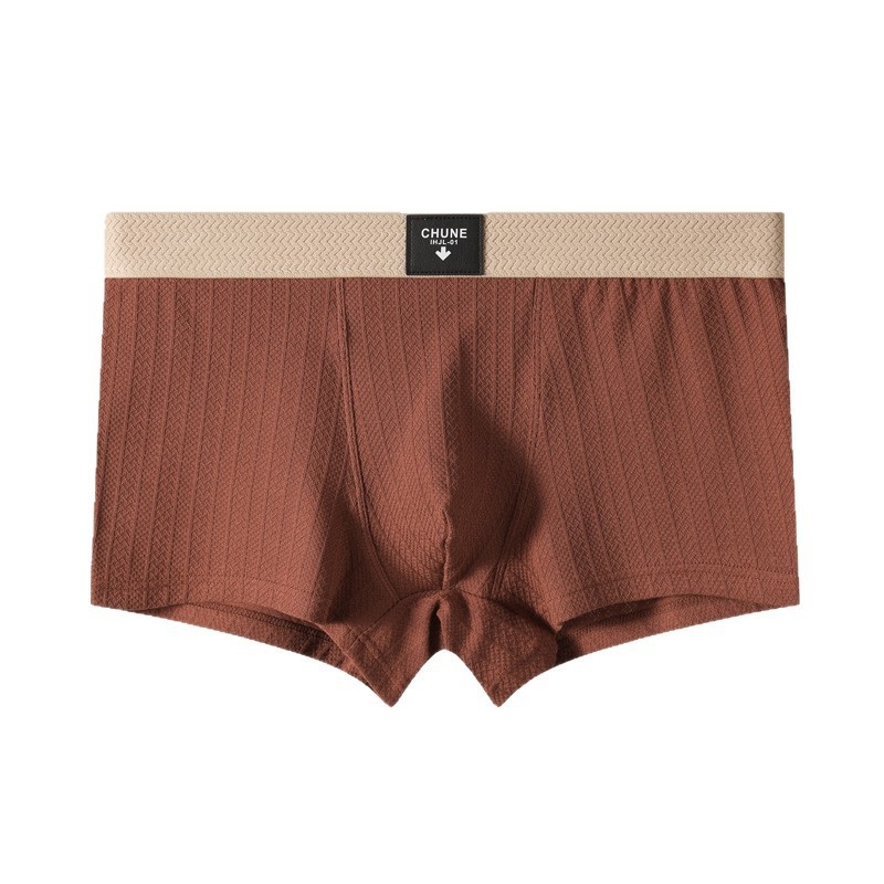 Muške pamučne boxer gaćice s prugama – uski kroj, prozračnost, srednja visina struka, retro stil