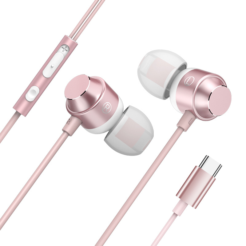 Metalne in-ear slušalice Type-C s digitalnim DAC-om i dubokim basom za mobilne telefone i računala