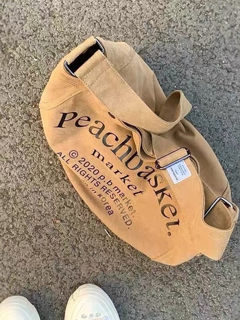 Ženska platnena torba s printom slova, velikog kapaciteta, crossbody stil, proljeće 2026 moda