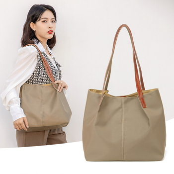 Jednoramena platnena tote torba, casual stil, velika kapaciteta, Oxford tkanina, minimalistička mekana ženska torba