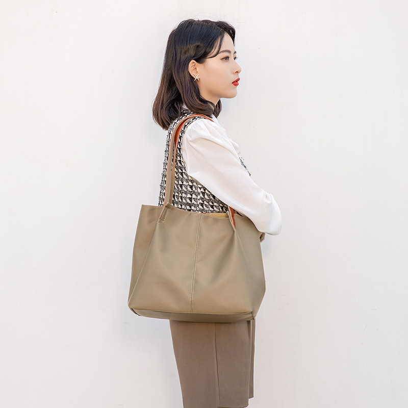 Jednoramena platnena tote torba, casual stil, velika kapaciteta, Oxford tkanina, minimalistička mekana ženska torba