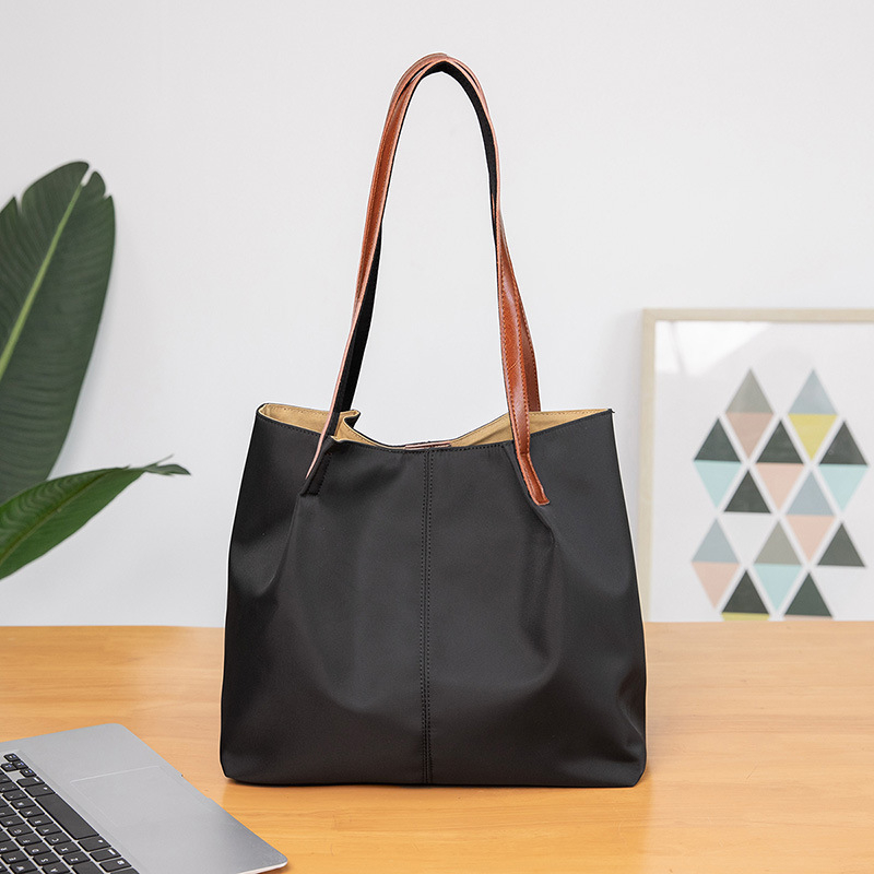 Jednoramena platnena tote torba, casual stil, velika kapaciteta, Oxford tkanina, minimalistička mekana ženska torba